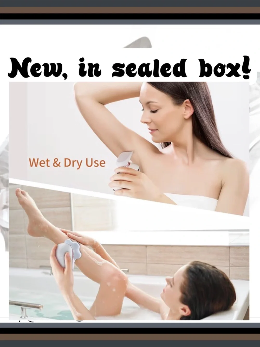 Women's Wet/Dry 7-Head Electric Shaver & Bikini Trimmer - White & Pink NIB*FGWP!